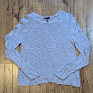 Eileen Fisher Cotton Slub Crew Neck Top Bellflower Light Blue Linen Blend Small